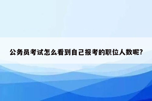 公务员考试怎么看到自己报考的职位人数呢?