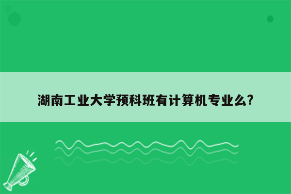 湖南工业大学预科班有计算机专业么?