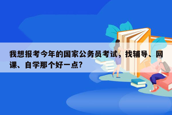 我想报考今年的国家公务员考试，找辅导、网课、自学那个好一点?