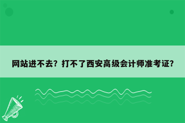 网站进不去？打不了西安高级会计师准考证？