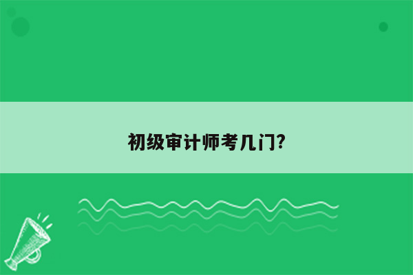 初级审计师考几门?