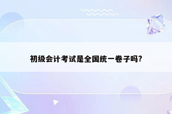 初级会计考试是全国统一卷子吗?