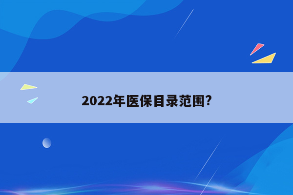 2022年医保目录范围?