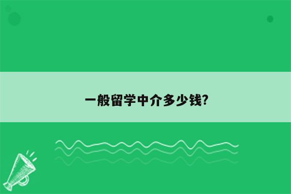 一般留学中介多少钱?