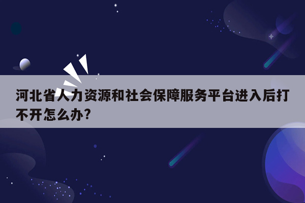 河北省人力资源和社会保障服务平台进入后打不开怎么办?