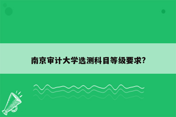 南京审计大学选测科目等级要求?