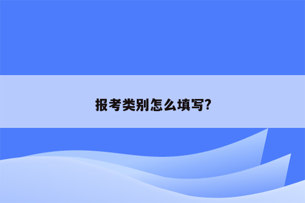 报考类别怎么填写?