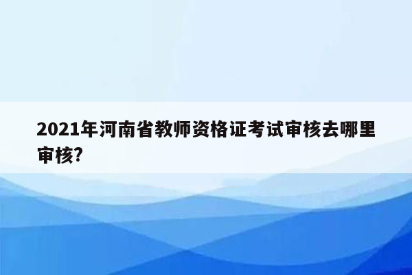 2021年河南省教师资格证考试审核去哪里审核?