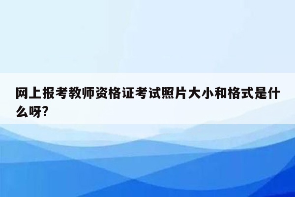 网上报考教师资格证考试照片大小和格式是什么呀?