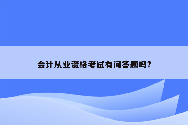 会计从业资格考试有问答题吗?