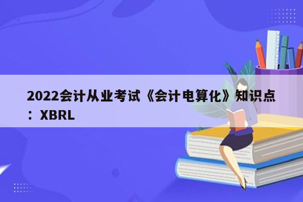 2022会计从业考试《会计电算化》知识点：XBRL