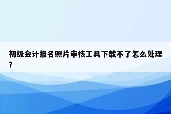 初级会计报名照片审核工具下载不了怎么处理?