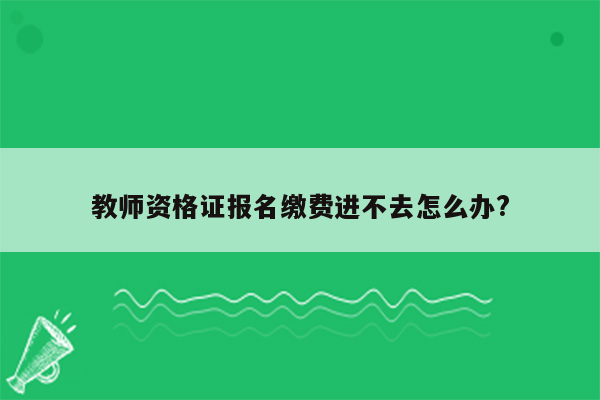 教师资格证报名缴费进不去怎么办?