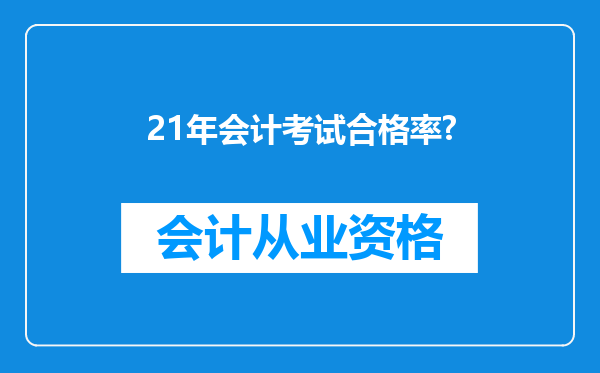 21年会计考试合格率?