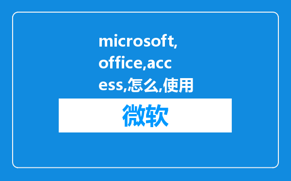 microsoft office access怎么使用?