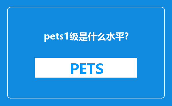 pets1级是什么水平?