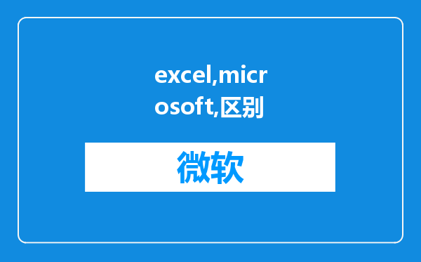 excel和microsoft excel 区别?