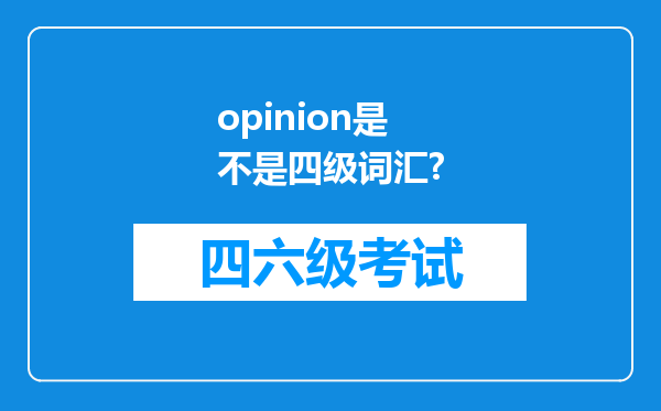 opinion是不是四级词汇?