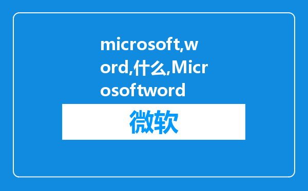 microsoft（word是什么 Microsoftword能做什么）