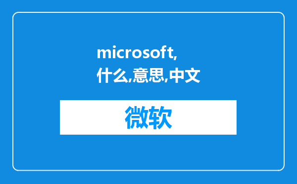 microsoft什么意思中文（microsoft什么意思）