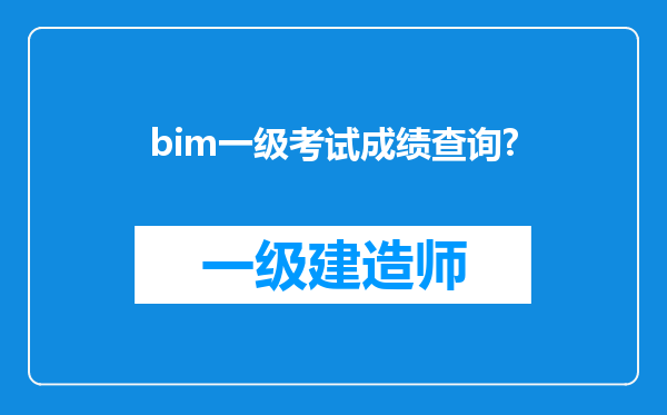 bim一级考试成绩查询?