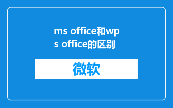 ms office和wps office的区别