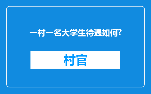 一村一名大学生待遇如何?