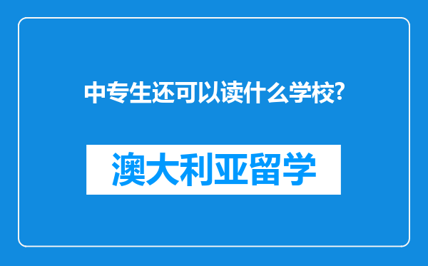 中专生还可以读什么学校?