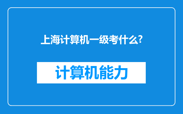 上海计算机一级考什么?