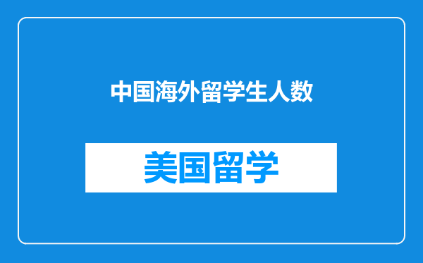 中国海外留学生人数