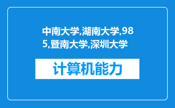 中南大学、湖南大学等985、暨南大学与深圳大学在深圳it行业的竞争优势?