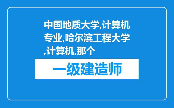 中国地质大学的计算机专业和哈尔滨工程大学的计算机那个比较好，尤其是软件工程?注意我问得是专业?