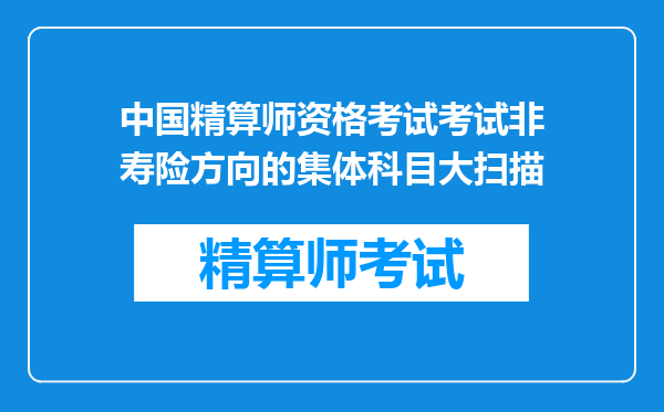 中国精算师资格考试考试非寿险方向的集体科目大扫描