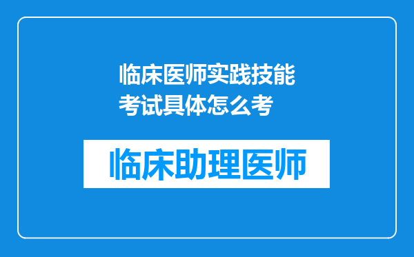 临床医师实践技能考试具体怎么考