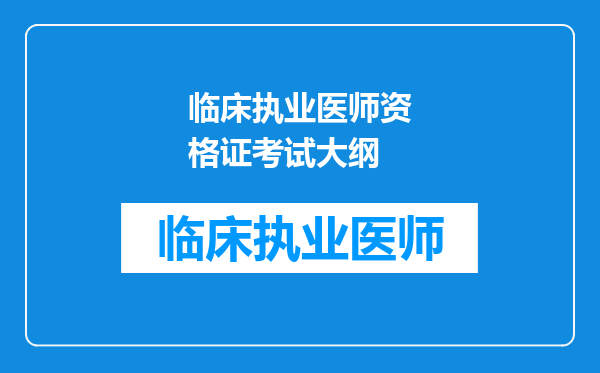 临床执业医师资格证考试大纲