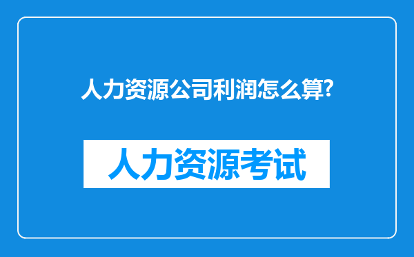 人力资源公司利润怎么算?