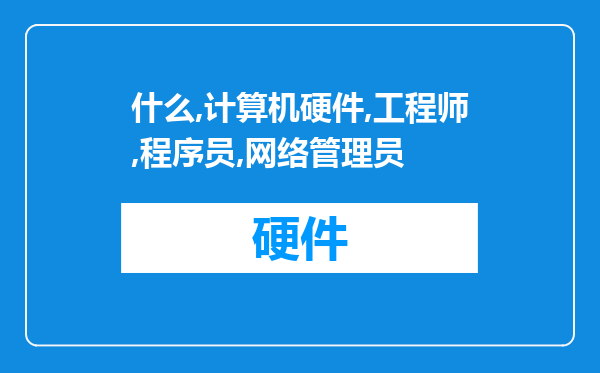 什么是计算机硬件工程师程序员网络管理员系统维护专家及数据库管理人员？