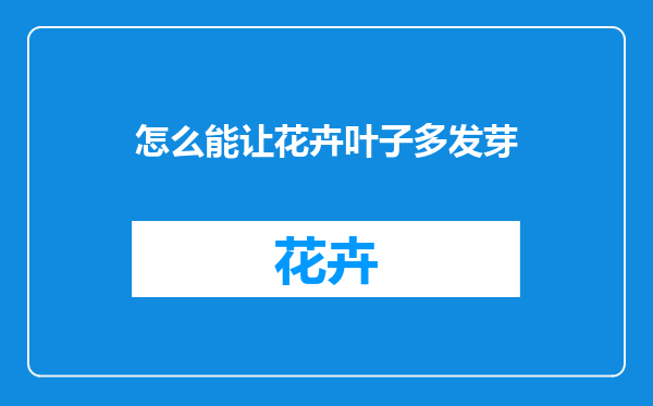 怎么能让花卉叶子多发芽