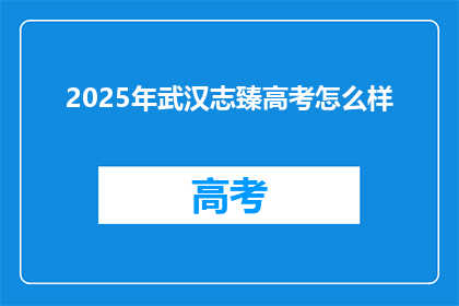 2025年武汉志臻高考怎么样