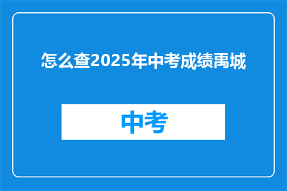 怎么查2025年中考成绩禹城