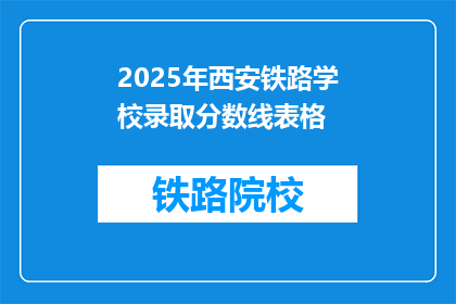 2025年西安铁路学校录取分数线表格