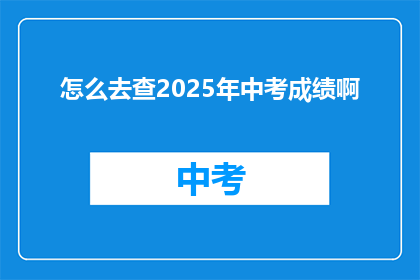 怎么去查2025年中考成绩啊